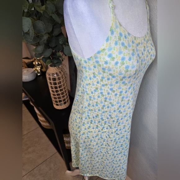 Zara Light Blue Green Floral Mini Dress With Adjustable Straps Size M - Picture 7 of 8